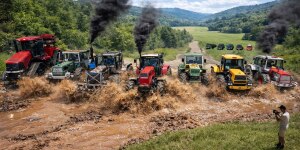 Mega Tractors vs Water Mud | Extreme Power Run - 